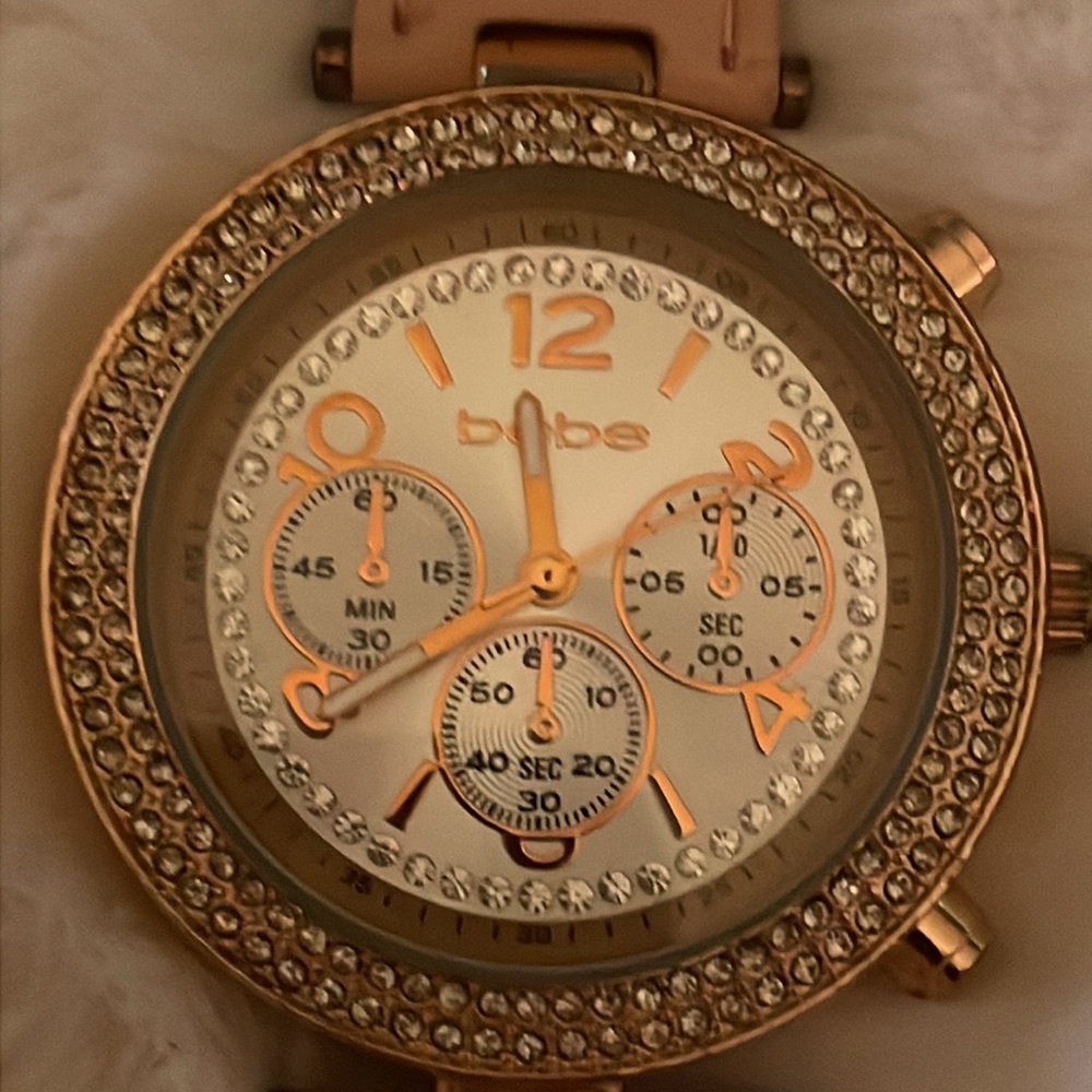 Bebe rose gold bracelet-watch set